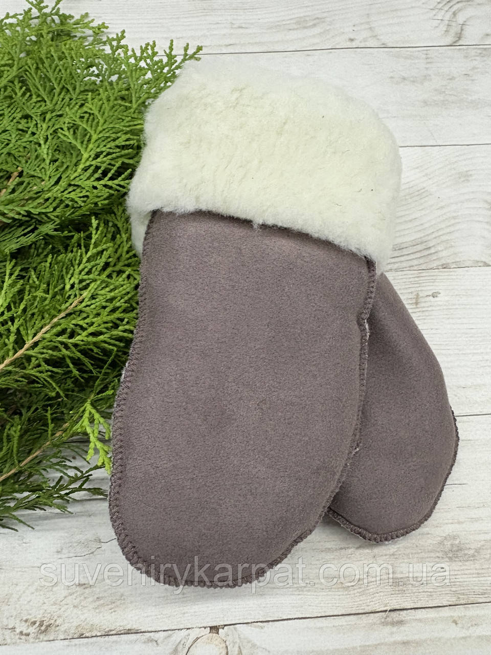 Рукавички дитячі з овечої вовни від 6 до 8 років, фото 1