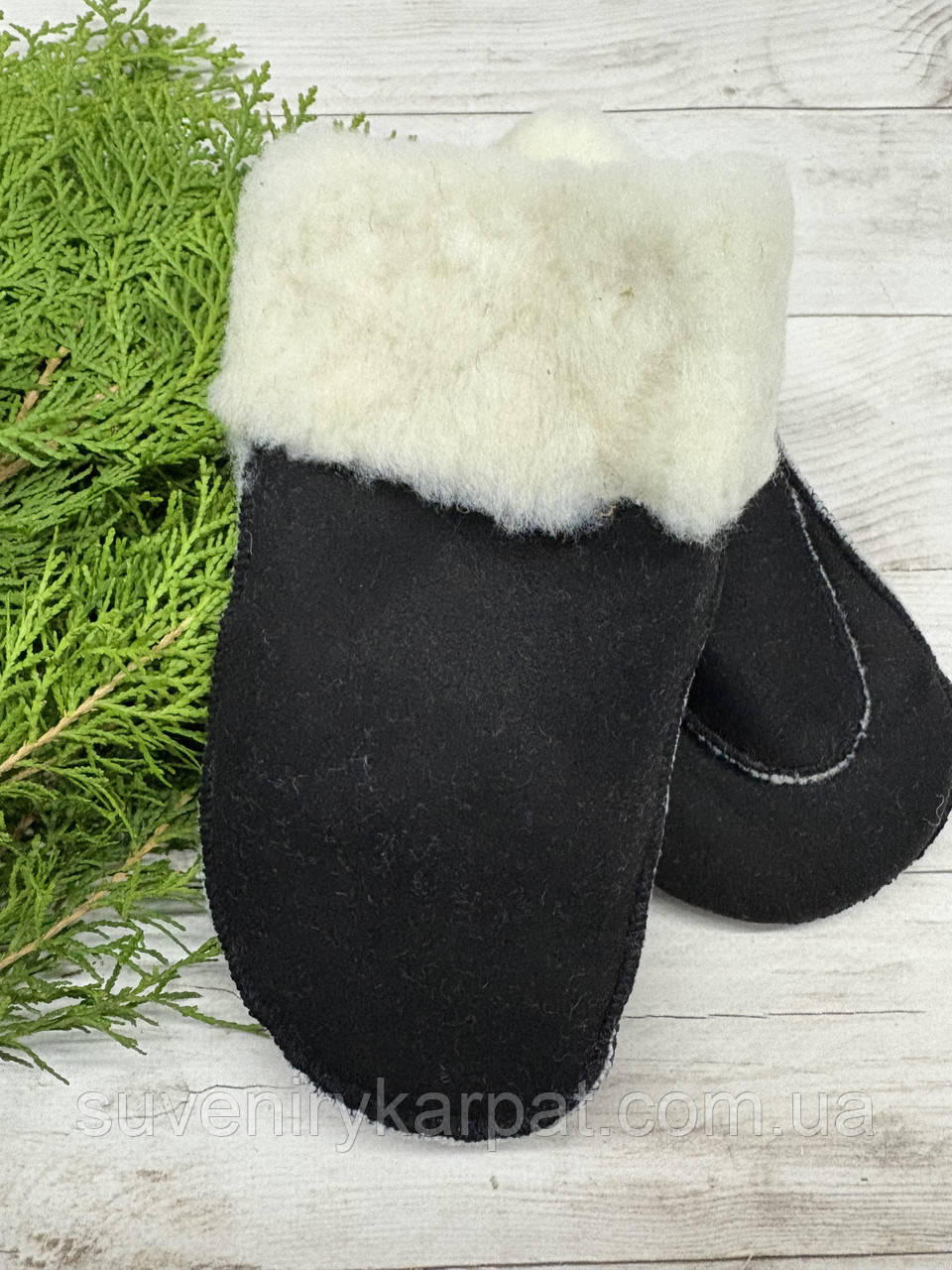 Рукавички дитячі з овечої вовни від 6 до 8 років, фото 1