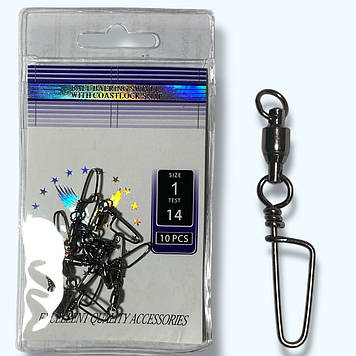 Карабін (застібка) з вертлюгом 1 14кг.