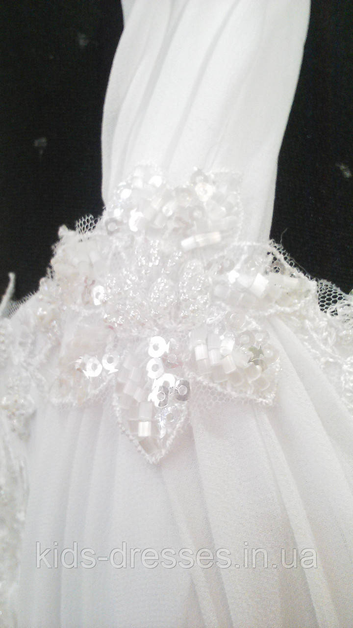 Воздушное белое свадебное платье в греческом стиле, А-силуэт, размер 48 - фото 4 - id-p486560462