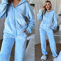 Махрова жіноча піжама Жіночий домашній одяг теплий Піжама осіння та зимова