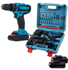 Акумуляторний шуруповерт 24V/5.0Ah з двома акумуляторами, кейсом та насадками