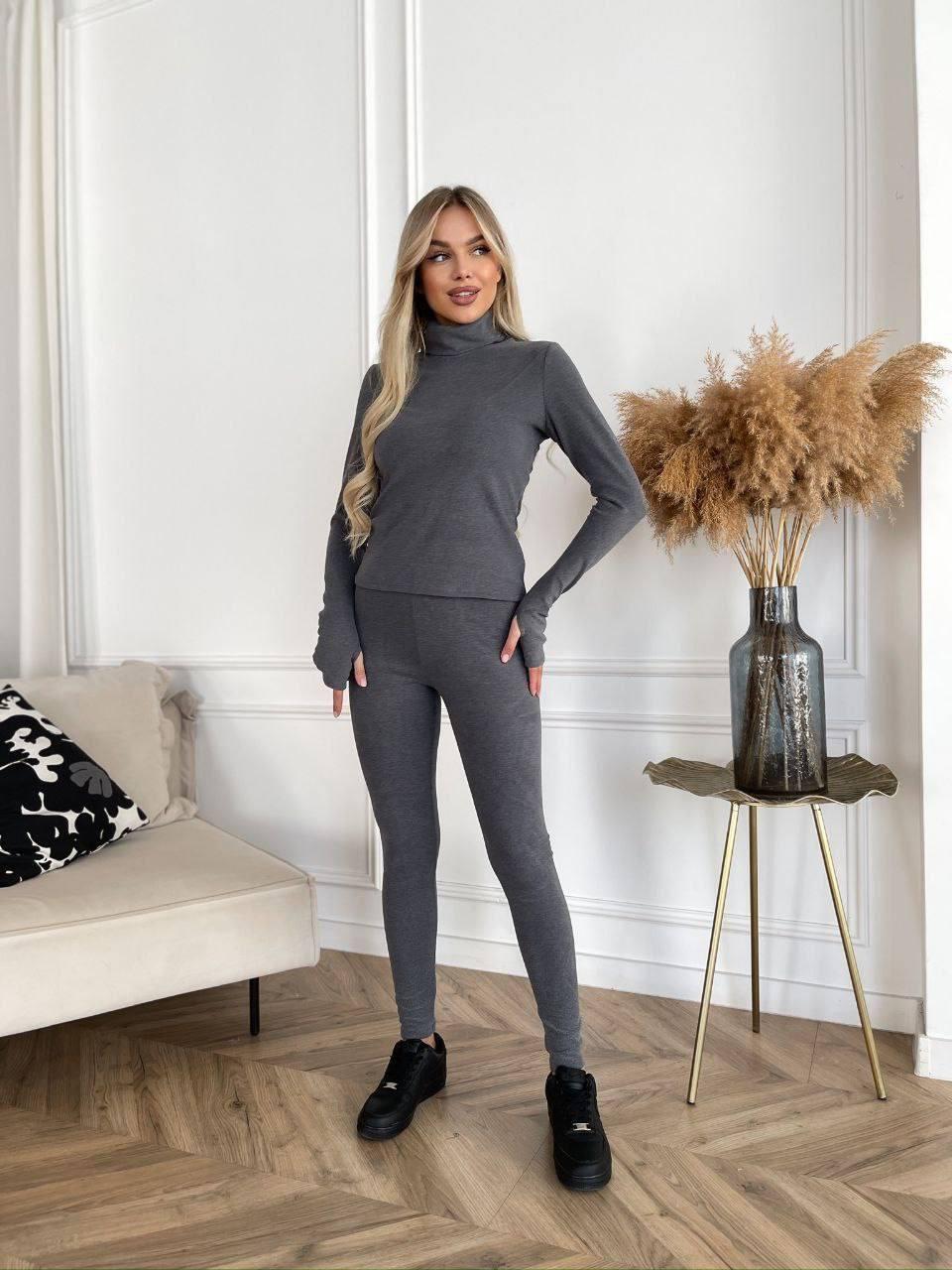 Жіночий костюм ( гольф і лосини ); Кольори: сірий,білий, беж, чорний, графіт ; Розміри: 42-44, 46-48 ;, фото 1