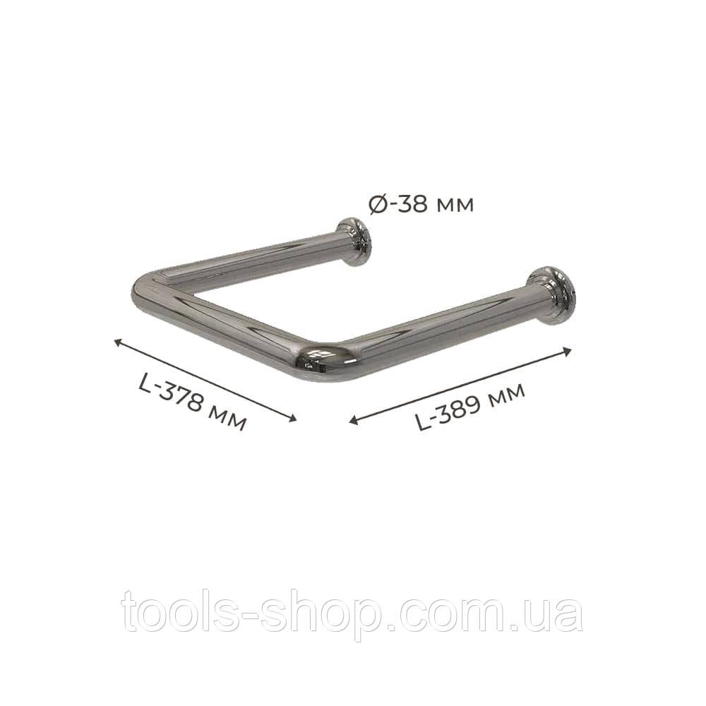 Поручень для людей з інвалідністю (МГН) настінний INVO для раковини нижній із нержавіючої сталі, фото 1