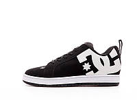 Чоловічі кросівки DC Shoes Court Graffik Black White (чорні з білим) красиві нубук Y15216