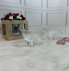 Набір скляних чашок Helios Тридиція для кави 85 мл 6 шт (P-226-1A/B)