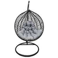 Подвесное кресло-качалка кокон Bonro 329 XL (черно-серое) (mrk)
