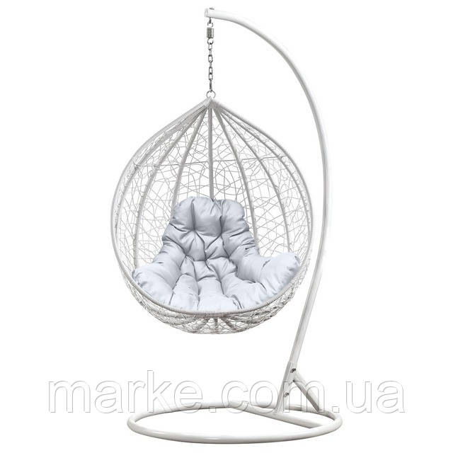 Подвесное кресло-качалка кокон Bonro 329 XL (бело-серое) (mrk)