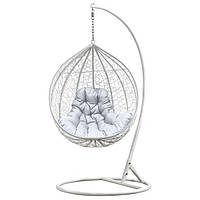 Подвесное кресло-качалка кокон Bonro 329 XL (бело-серое) (mrk)