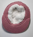 Жіночий, зимовий, в'язаний берет із козирком, фото 2