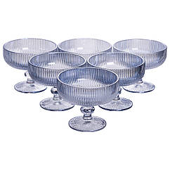 Набір креманок на ніжці 6 шт 400 (мл) скляні креманки для морозива, фруктів, десертів Сірий