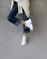 Кросівки жіночі зимові шкіряні білі на хутрі