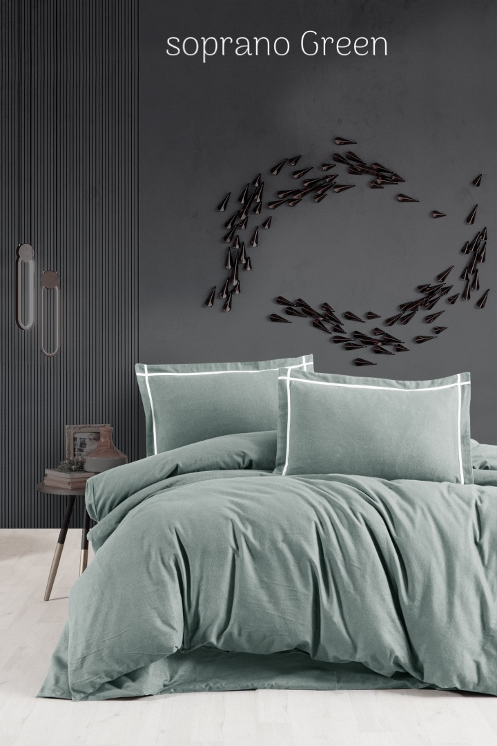 Постільна білизна фланелева First Choice євро розмір Soprano green, фото 1