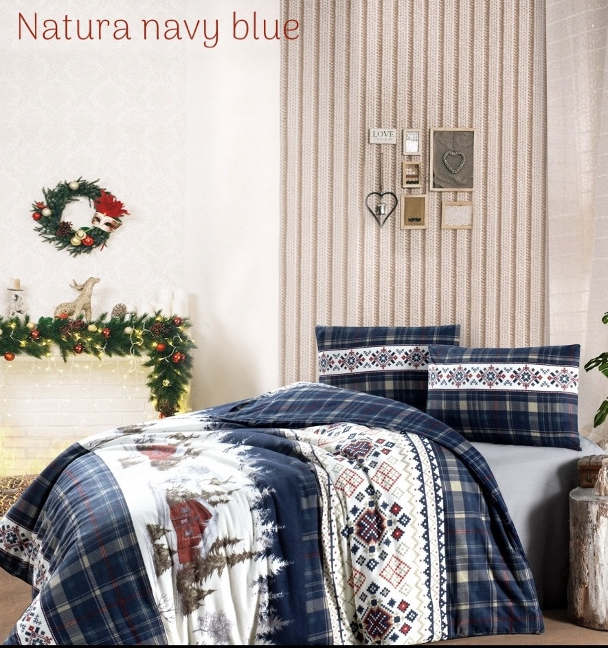 Постільна білизна фланелева First Choice сімейний розмір Natura, фото 1