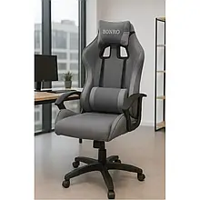 Комп'ютерне ортопедичне крісло для геймерів з ергономічними подушками, стілець комп'ютерний ігровий з тканини Bonro