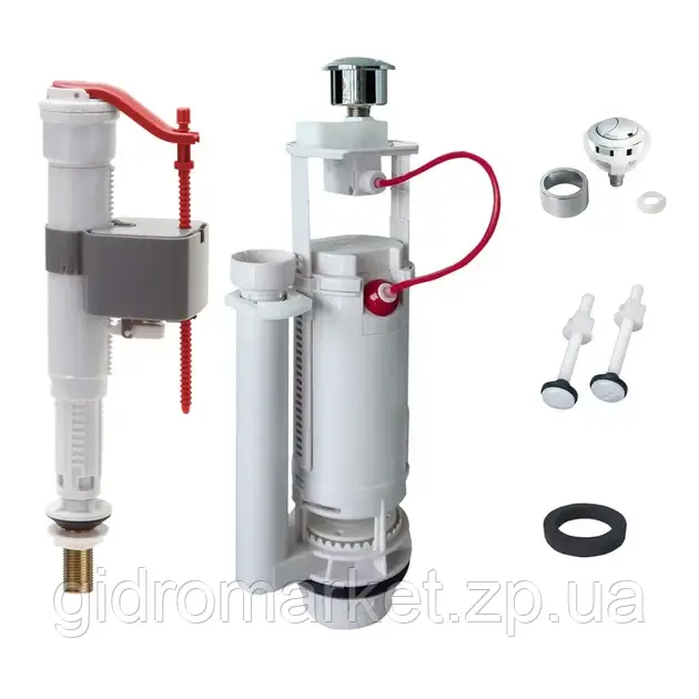 Комплект арматури Koer KT-0301-1/2" (спускна 2-х + наповнювальна з універсальним підключенням) (KR5058), фото 1