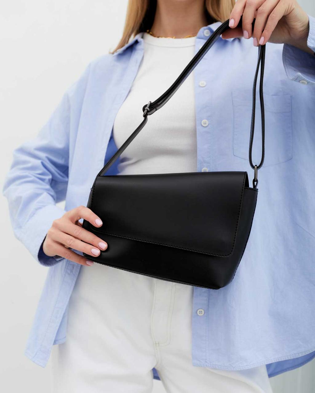 Жіноча сумка крос-боді Welassie з регульованим плечовим ременем і зовнішньою кишенею чорного кольору «Тріна»