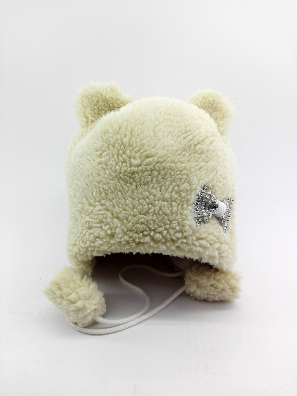 Дитяча шапка хутрова 44-50 розмір тепла голови біла (РШБ6)
