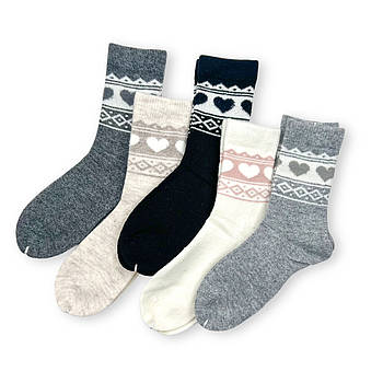 Набір теплих жіночих шкарпеток з меріносової вовни 5 пар в наборі Корона