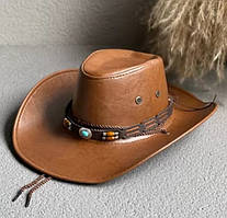 Ковбойський капелюх у стилі вестерн коричневий жіночий