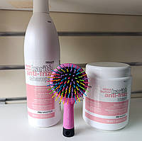 Набір Шампунь/маска/гребінець від пухнастості Dikson karite shea butter anti-frizz для сухого волосся Pro Master