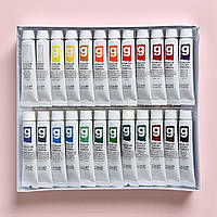 Гуаш фарба художня, набір 24 кольори по 12 мл, тюбики в коробці