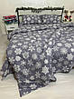 Новорічний комплект постільної білизни Сніжинки Півтораспальний, фото 8