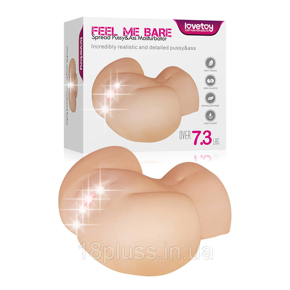 Реалістичний мастурбатор торс вагіна та анус Feel Me Bare Spread Pussy&Ass Masturbator, фото 1
