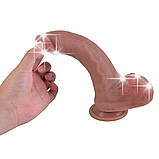 Реалістичний силіконовий фалоімітатор на присосці Erospace Natural Play Silicone Dildo D1, 21 см, фото 6