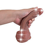 Реалістичний силіконовий фалоімітатор на присосці Erospace Natural Play Silicone Dildo D1, 21 см, фото 7