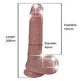 Реалістичний силіконовий фалоімітатор на присосці Erospace Natural Play Silicone Dildo D1, 21 см, фото 8