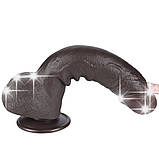 Реалістичний фалоімітатор з яєчками та ефектом живої шкіри на присосці Sliding Skin Dual Layer Dong 9,5'' Black, фото 4