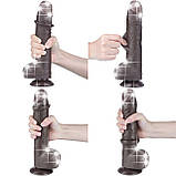 Реалістичний фалоімітатор з яєчками та ефектом живої шкіри на присосці Sliding Skin Dual Layer Dong 9,5'' Black, фото 6