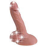 Реалістичний силіконовий фалоімітатор на присосці Erospace Natural Play Silicone Dildo D4, 21 см, фото 4