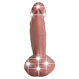 Реалістичний силіконовий фалоімітатор на присосці Erospace Natural Play Silicone Dildo D4, 21 см, фото 6