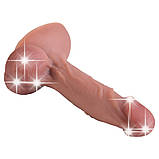 Реалістичний силіконовий фалоімітатор на присосці Erospace Natural Play Silicone Dildo D4, 21 см, фото 7