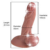 Реалістичний силіконовий фалоімітатор на присосці Erospace Natural Play Silicone Dildo D4, 21 см, фото 9