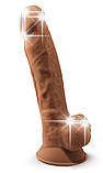 Фалоімітатор на присосці з термореактивного силікону SilexD Model 1 Dildo 7'' Caramel – новий рівень реалістичних відчуттів, фото 4