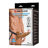 Реалістичний порожнистий страпон з 10 режимами вібрації Pretty Love Harness Briefs Strap On Bradden, фото 10