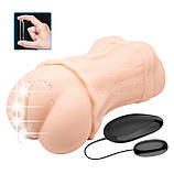 Мастурбатор у формі вагіни з мультишвидкісною вібрацією Crazy Bull Vagina Masturbator Flesh, фото 2