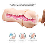 Мастурбатор у формі вагіни з мультишвидкісною вібрацією Crazy Bull Vagina Masturbator Flesh, фото 4