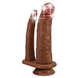 Подвійний реалістичний вібратор на присосці з 7 режимами вібрації Pretty Love Hulbert Double Dildos Latin, фото 3