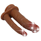 Подвійний реалістичний вібратор на присосці з 7 режимами вібрації Pretty Love Hulbert Double Dildos Latin, фото 4