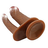 Подвійний реалістичний вібратор на присосці з 7 режимами вібрації Pretty Love Hulbert Double Dildos Latin, фото 5