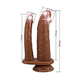 Подвійний реалістичний вібратор на присосці з 7 режимами вібрації Pretty Love Hulbert Double Dildos Latin, фото 7