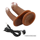 Подвійний реалістичний вібратор на присосці з 7 режимами вібрації Pretty Love Hulbert Double Dildos Latin, фото 8