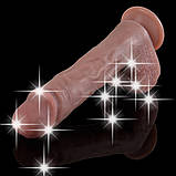 Реалістичний силіконовий фалоімітатор на присосці Erospace Natural Play Silicone Dildo D5, 22 см, фото 4