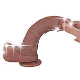 Реалістичний силіконовий фалоімітатор на присосці Erospace Natural Play Silicone Dildo D2, 20.6 см, фото 6