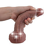 Реалістичний силіконовий фалоімітатор на присосці Erospace Natural Play Silicone Dildo D2, 20.6 см, фото 7