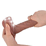 Реалістичний силіконовий фалоімітатор на присосці Erospace Natural Play Silicone Dildo D2, 20.6 см, фото 9